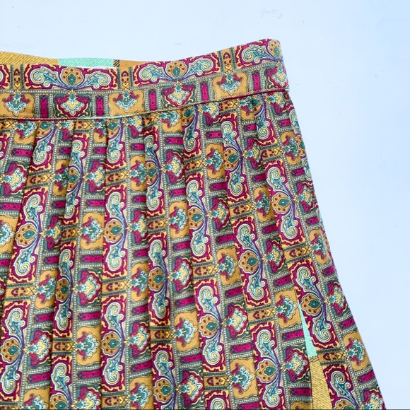 Vintage Double Print Pleated Mini Skirt, Size S - Picture 4 of 7